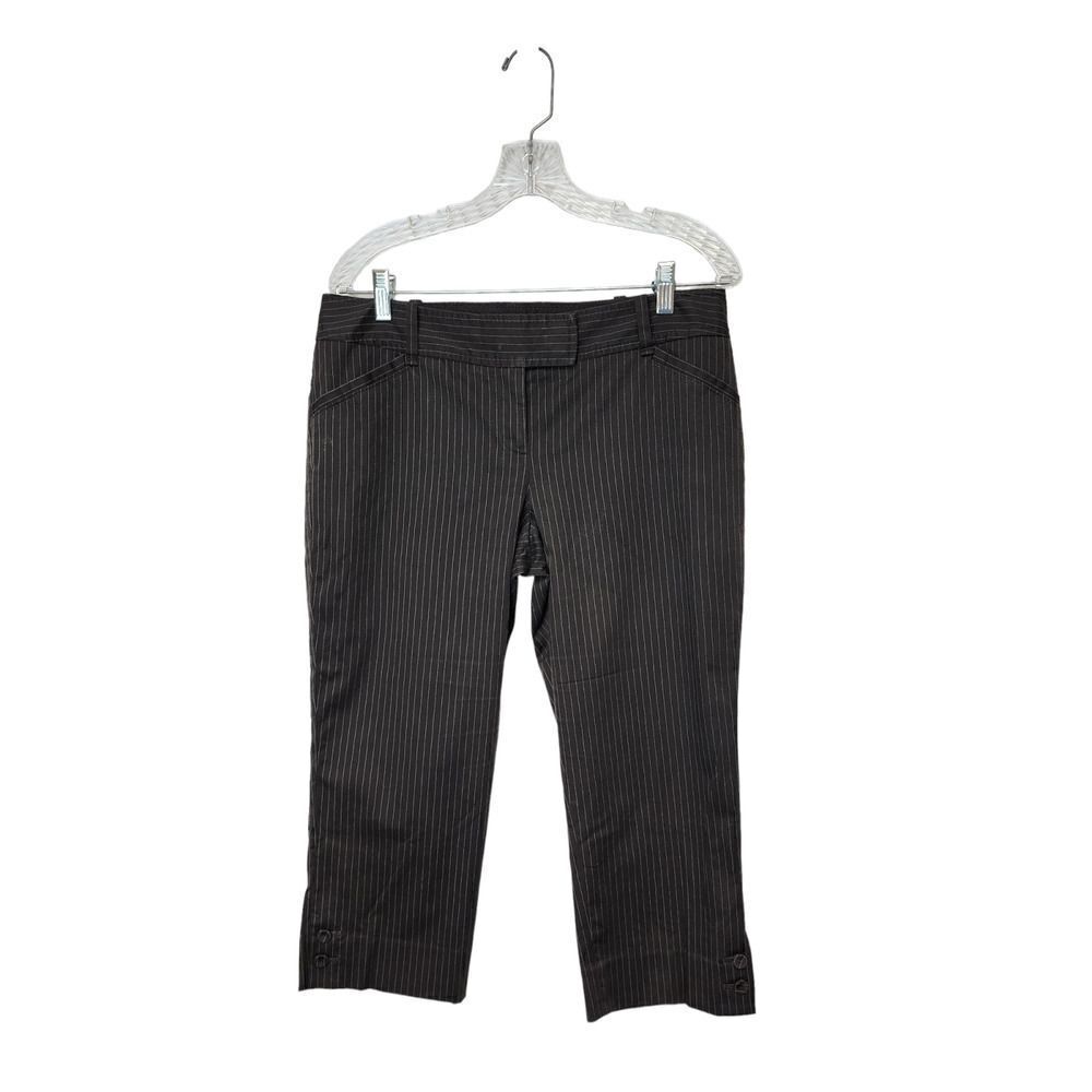 The Limited Drew Fit  Pinstripe Brown/White Capri Dress Pants Size  10